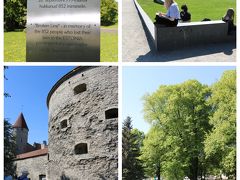 緑がとっても心地よい街だな。エストニア号のモニュメント付近では、少年少女達が写生中。
左下の「ふとっちょマルガレータ」は、これでも正式な名前なのです(笑)　街の出入り口を守るために、1529年に建てられた砲塔。砲塔が不要になった後は、兵舎や監獄として使用される。監獄に使われていた頃、囚人の食事の世話をする太ったおかみさんがいて、名前がマルガレータ。囚人から慕われた彼女に由来するなんて、素敵な話だね(*^-^*)
