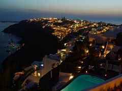 サントリーニ島最後の夜景を満喫