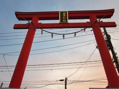 この大鳥居が「蒲原神社の鳥居」～、
もう人で人で…、なかなか進みません？…。

これ以上は何時に成るのか解らないので、ここで諦めてＵターンします。
ここで手を合わせておきます、合掌！！。