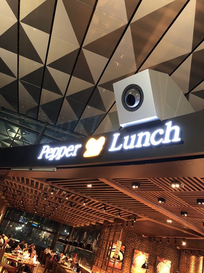 トイレを借りる為<br /><br />2階へ移動。荷物検査あり。<br /><br />2階3階はレストラン街です（＾ν＾）<br /><br />ペッパーランチ混んでました(*´Д｀*)<br /><br />日系グイグイ来てるね(*_*)