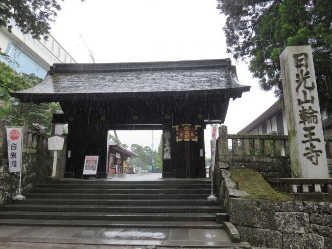 輪王寺まで戻って来ました。<br />三仏堂は、まだ解体工事中でしたが、三体の座像は見学する事が<br />出来ました。<br />