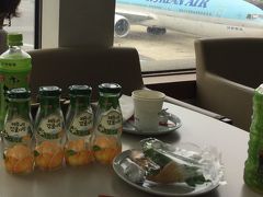 みかんの名産地とあって、空港ラウンジのオレンジジュースが美味しかった。
済州島の国際線は、なお制限エリアに入ってしまうとレストランはないので、ご注意。

今回の旅行は、日本は台風直撃で西日本が大変になっていたタイミングで、済州島でのお天気もずっといまいちだったので、主目的だった漢拏山登山の目的は達成できなかったけれど、晴天だったら城山日出峰もかなり暑かったと思われるので、バテることなく、４日間それなりに楽しめたかなと思う。
漢拏山登山のために再訪するかは分からないけれど、再訪するなら、菜の花がきれいな３月を選びたいと思う。
