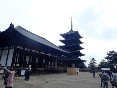 定期観光バスは奈良公園の興福寺にやって来ました。