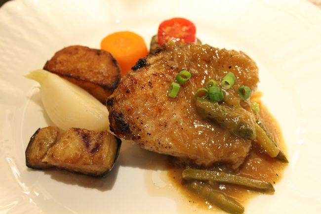 江別産豚ロースの薪木焼き。お肉、柔らかかったぁ～