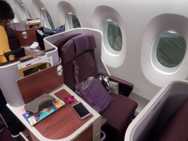 2018JULタイ・バンコク・TGタイ航空の新鋭機A350ビジネスクラス搭乗記
