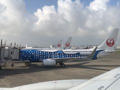 2018.7.30(月)

6:25発のJAL901便で羽田から那覇へ向かいます。

空港カウンターは相変わらずの混雑で1時間前に並んでもギリギリ。
予定では那覇着は8:50。
タクシーで泊港へ移動しても10時のフェリーに乗るにはギリギリのため、手荷物を預けるときに、乗り継ぎ時間がないので可能なら荷物を早めに出してとお願いするが、ファーストクラス以外では対応出来ないとのこと。
更には出発が15分くらい遅延したので、フェリー乗船は半ば諦めモード。

台風のせいで予定が滅茶苦茶になった…>_<