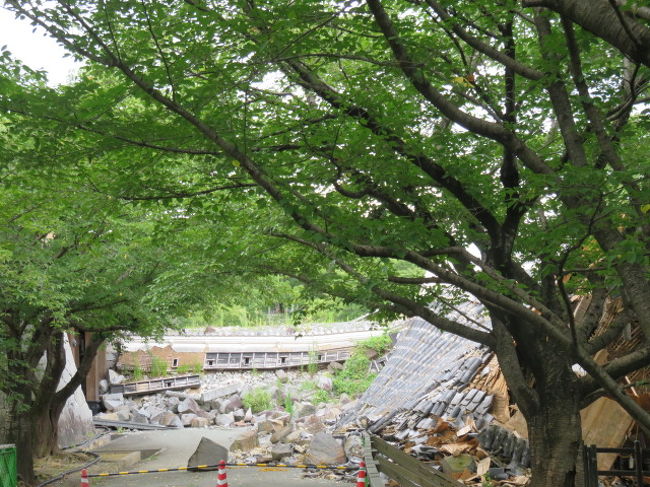 倒壊した元太鼓櫓、震災直後は倒壊はしていなかったそうですが、その後倒壊したそうです。