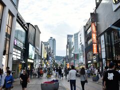 狭い通りを抜けるとメインストリート。
ブランド品や韓国コスメの店が並んでいます。
物価は日本とあまり変わりませんね。