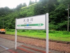 9:59　新潟県最初の駅、大白川駅に着きました。（只見駅から29分）

只見線と並走する国道252号線は、新潟県と福島県の県境付近（六十里越）で冬季通行止めとなるので、この期間中は只見線が新潟・福島両県を行き来する唯一の交通手段となります。（ただし、大雪のため除雪が追い付かない場合は只見線も運休することがあります）