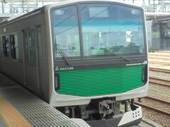 烏山線電車　EV-E301　ACCUM

烏山線内　電池で走行します

