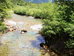 穂高橋からの穂高連峰の眺め