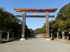 　午前8：45、橿原神宮に到着しました。表参道の最初の鳥居「第一鳥居」です。雲一つない晴天、正に日本のはじまり橿原神宮ならではの「日本晴れ」です。縁あって三年連続で橿原神宮を参拝します。　　