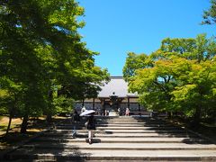 金堂へ向かう石段。いい雰囲気ですね。京都の寺院来たって感じです。