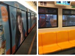 MBKの最寄り駅「National Stadium」駅から
BTSに乗って「Saphan Taksin」駅を目指します。
写真は電車の外観と中の様子。