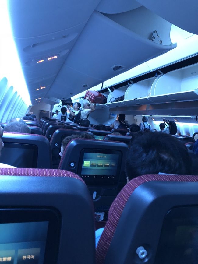 機体はB787<br />久しぶりの機中泊