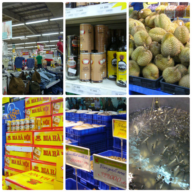 店内の様子。<br />ドリアンや日本では見かけない魚など<br />色々売っていました。<br />もっと写真を撮りたかったのですが、<br />警備の方に「No Photo」って注意されてしまいました…。<br />ゴメンナサイ(つД｀)