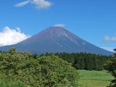 道の駅朝霧高原には展望スペースがあり正面から富士山を拝めます。