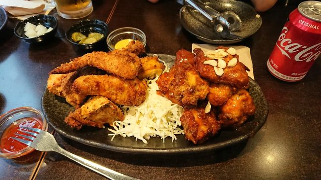 明洞で二次会で食べたチキン