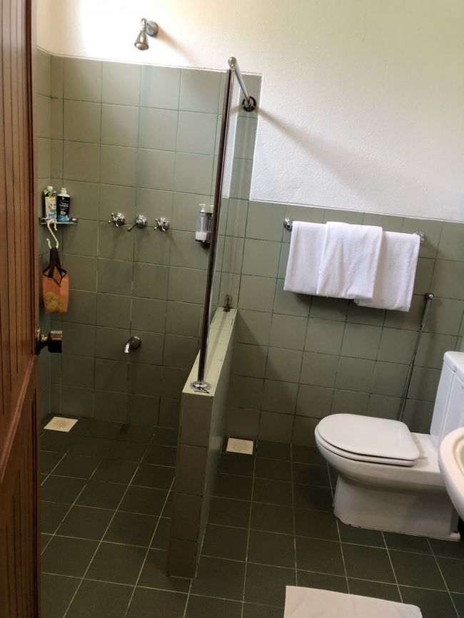 シャワーブースとトイレ。<br />トイレにはイスラム圏特有のシャワーが。ウォシュレットのようで意外と便利でした。