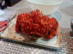 花咲の宿でいただく花咲カニ
おいしいが殻が固くハサミで切り開くのが疲れる