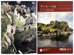ビジターセンターの中には日本語の冊子があって持ち帰り自由です。
自分で撮った写真ではお城の全体像がわかりにくいので
冊子のなかにあった空撮されたダンルース城です。
