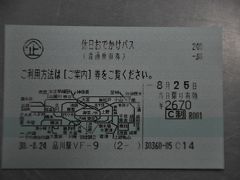 　品川駅で明日使用する「休日おでかけパス」を購入します。