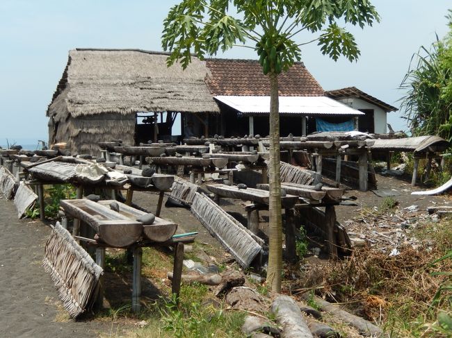 <br />  ウブドに行く途中にクサンバに寄りました。もちろんお塩を<br /><br />　買うために。海辺に小屋があってその周りに木造のろ過装置が<br /><br />　ありました。正直、古びてます。<br /><br />　<br /><br />　