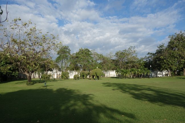 象の形にデザインされた木々。広いのに綺麗に整備されています。