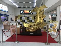 無事に車を返却して鹿児島空港へ。
なぜか名古屋の金鯱レプリカが鎮座してました。セントレアとの就航を記念して本日まで展示されているようです。