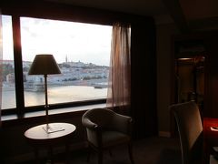 ホテルの部屋から王宮の丘を撮影、くさり橋も見えます。