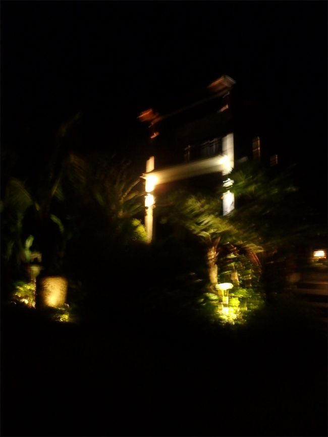 ヴィラに着きました。<br /><br />真っ暗な田んぼの中をフラッシュライト１本で歩き<br /><br />こわくてぶるぶるしながら撮った写真だったので、こんな出来栄えでスミマセン。