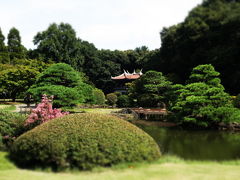 日本庭園の一角に、中国風の建物が