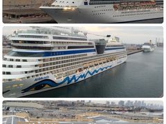 MSCスプレンディーダは早朝にドバイの港に到着。この日は他に2隻のクルーズ船が寄港していました。