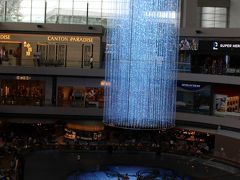 マリーナ・ベイ・サンズ併設のショップス・アット・マリーナ・ベイ・サンズ。
シンガポール最大級のショッピングセンターです。

中に入ると、吹き抜けの広場ではプロジェクターマッピングを使った光のパフォーマンスが開催されていました。
