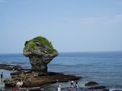 お、あれが花瓶岩か。写真から想像していた（野柳の女王の頭的なサイズ）のより全然でかいぞ。