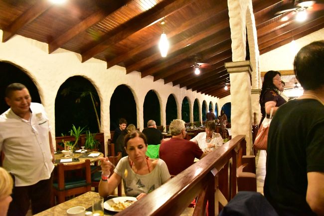 でも夕食の集合時間１９：００前になったので、時間励行の一行は着替えてレストランへ。<br />とても雰囲気の良いレストランでした。