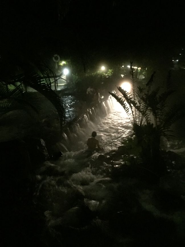 ゴーゴーと流れるお湯！<br />すべて源泉かけ流し！<br />圧倒的な湯量とヴァラエティーに富んだ起伏に大興奮。<br />いつまでもいたかった。