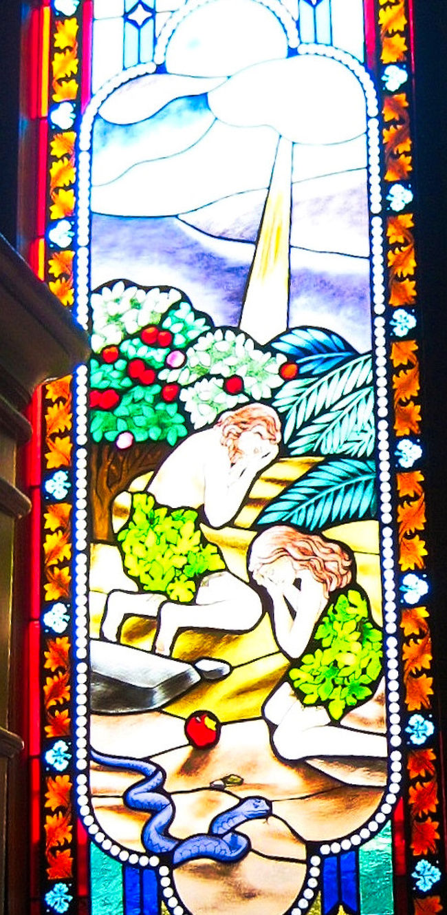 エデンの園で、イヴはヘビにそそのかされてこの実を食べ、アダムにも分け与える。この果実を口にした結果、アダムとイブの無垢は失われ、裸を恥ずかしいと感じるようになり局部をイチジクの葉で隠すようになる。これを知った神は、アダムとイブを楽園から追放した。彼らは死すべき定めを負って、生きるには厳しすぎる環境の中で苦役をしなければならなくなる。