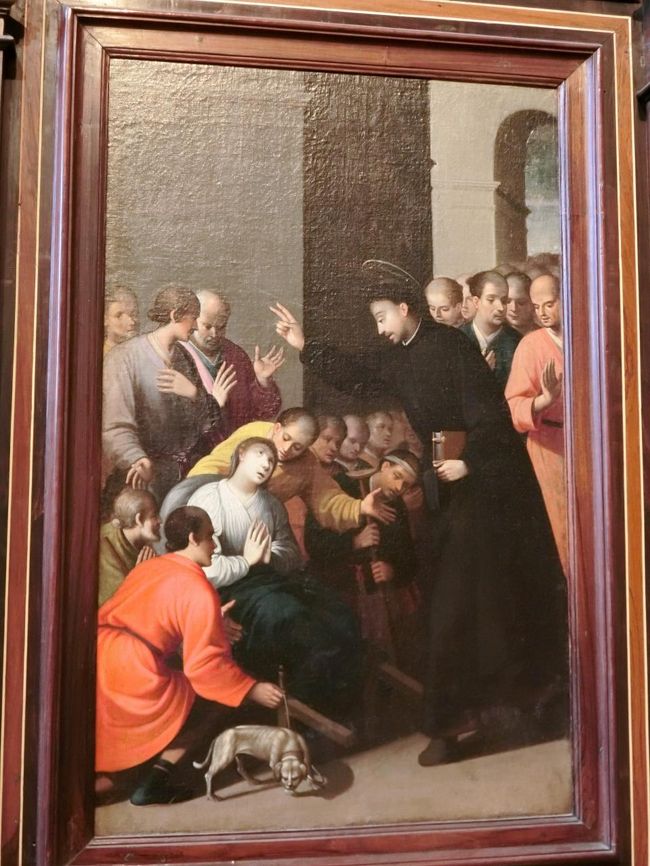 「病人を癒やす」ザビエル。<br />他にも馬にまたがり、「鹿児島から移動する」ザビエルの姿なども。