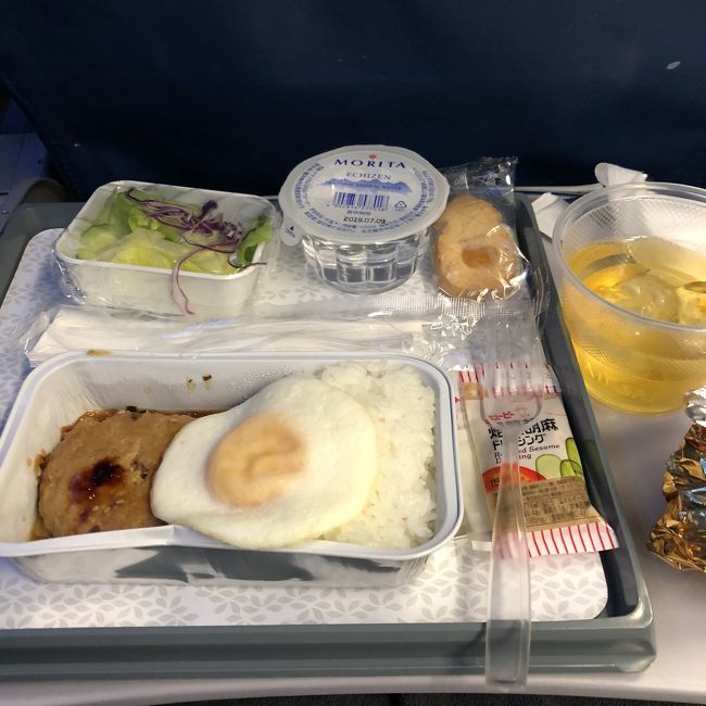 食事はエコノミーと同じ<br />サラダとクッキーは美味しくいただきますが、以下自粛<br /><br />アメニティはプレミアムキャビンと同じらしい、シグ・ゼーン氏デザインのポーチが配られました<br />いつもの「悲しみの茶色い紙パウチ」じゃなくてちょっとだけ嬉しい<br />