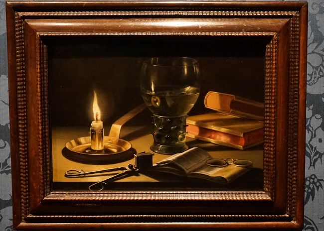 ピーテル・クラース「燃えるろうそくのある静物」1627年<br />まるで写真のような静物画。