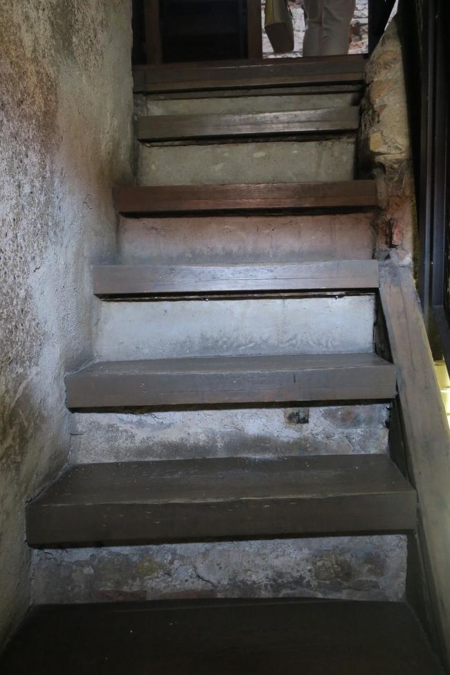 タワーのチケットを買ったので<br />「聖ヨハネ教会」を見学した後、すぐ横の「鐘桜」に登ってみます。<br /><br />チケットを買ったすぐ近くに、鐘桜への扉はあるんですが<br />入口なのか出口なのか分からず…<br />しばらく様子を見ていたら、どうやら「出入口」のようでしたので<br />入ってみます。<br /><br />中に入ると、階段とエレベータがあります。<br />エレベータの前に係りの人がいますが、チケットを確認する気は無いようです(笑)<br />とりあえず、エレベータで上に行きましょう。<br /><br />エレベータを降りると、さらに階段がありました。<br />