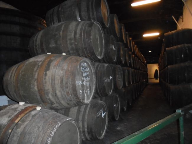 ポートワインの醸造所「サンダマン」でワインの試飲。かっこいいサンダマンにみんな酔って、たくさんのワインを買ってしまいました。添乗員さんが、今買えば<br />飛行機持ち込みになりますよ！と注意してくれたのにもかかわらず・・・。私ももれなく買ってしまい、後、重い・割れる心配の苦しい思いをしました。