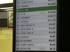 成田空港着。
手持ちのユーロが少なかったので、空港内の両替所で換金。
GPAはターミナル１内の両替所の中でもレートがいい気がします。