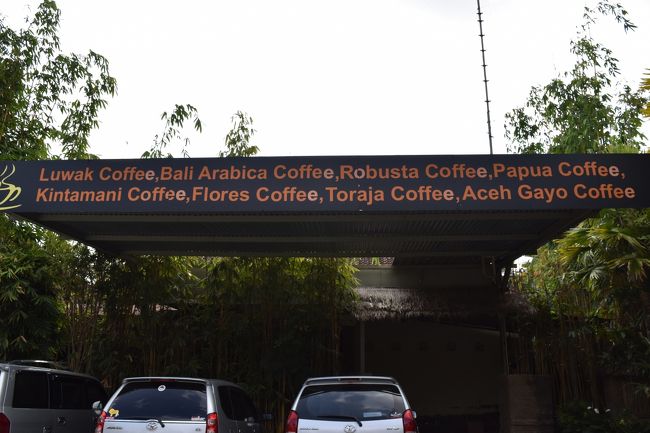 お次は話の流れで行くことになったルアックコーヒーのお店。ルアックコーヒーのお店はたくさんあるけれど、雄豆と雌豆のコピ・ルアックはここだけらしい。コーヒー豆に雄雌があるなんて初めて知りました。雄は一粒のまるい豆、雌は二つに割れ目のある見慣れた豆で雄豆は貴重なんだそうです。お店の方が日本語で説明してくれます。