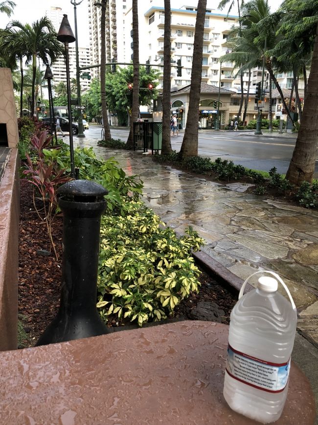 ワイキキに戻り、さらにぶらぶらし、水2リットルを購入し疲れてマリア入り口前の喫煙所で一服したりしてました<br /><br /><br />午後になり帰ってきた主人が、大層楽しかったと話すので、私も乗せてもらうことにしました！<br /><br />最初は超怖かったのにすぐ慣れて、写真撮る余裕～<br /><br />行き先は私の希望で、カハラモールです<br /><br />ダイヤモンドヘッド周りで裏側から行きました<br />住宅街から急にこんな良い景色♪