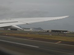 ダニエルKイノウエ空港に着陸です。

雨は降っていないものの、雲が多くここ数年の中で一番天気が良くないです。
遠くにダイヤモンドヘッドが見えますが霞んでいます…。
