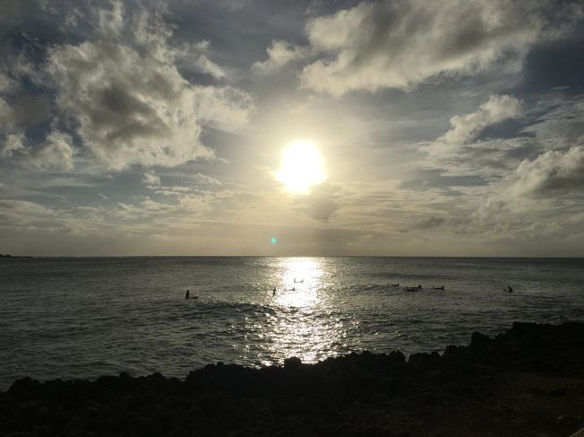 夕陽が見えました。