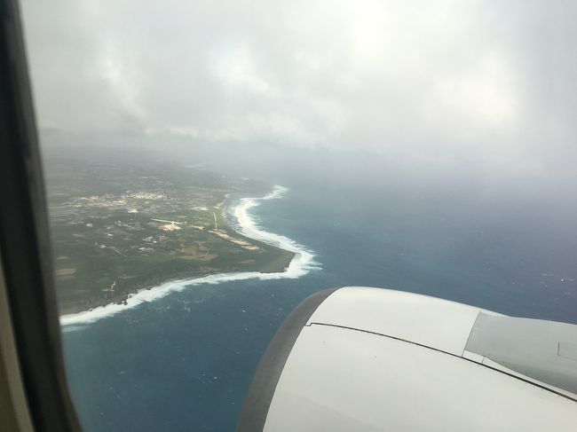 那覇空港着陸前。<br />めっちゃ白波立ってますね～