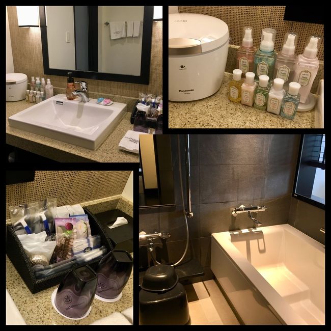 ナノイースチーマーやマウスウオッシュ有り<br />アメニティーシャンプー類はＰＯＬＡのデタイユ ラ メゾン<br />大浴場や浴室にあるシャンプー類は花王だったかな？<br />残念なのはドライヤー<br />パナの普通のやつでなかなか乾きませんでした<br />ドライヤーもナノイーにして欲しい<br />